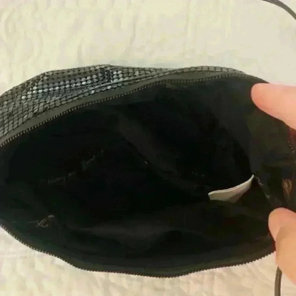 Whiting & Davis Vintage Black Mesh Crossbody Bag - Picture 3 of 5